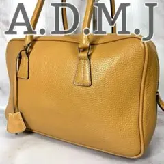 A.D.M.J トートバッグ レザー ベージュ カデナ シボ革 肩掛け 自立のサムネイル