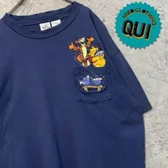 レア 古着○刺繍Tシャツ ディズニー くまのプーさん ティガー メンズ2XL