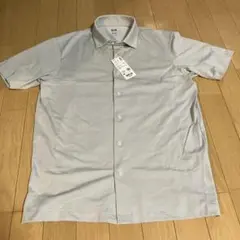 UNIQLO エアリズム コットンフルオープンポロシャツライトグレーM