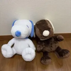 【2体セット・1体売り可能】スヌーピーのぬいぐるみ 水色と茶色 約30cm