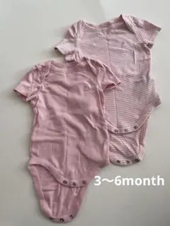 gap babyピンクロンパース2枚セット　3〜6m