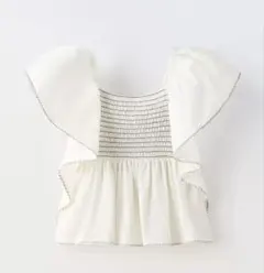 美品ZARAフリルTシャツ 9-10歳 140ホワイト