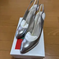 銀座かねまつ　 シルバー ハイヒール 24.5cm