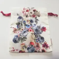 未使用 ポール＆ジョー 巾着ポーチ 猫 花柄 薔薇