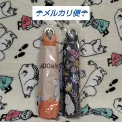 ムーミン　カラビナ付きUVカット折りたたみ傘　オレンジ　ネイビー　２点セット　②のサムネイル