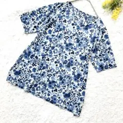 美品✨　総柄　花柄半袖テイシャツ　カットソー　M 日本製　チュニック