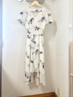 MERCURYDUO マーキュリーデュオ 花柄刺繍ロングワンピース 白 F