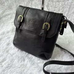 ダコタ　黒 レザー ショルダーバッグ メッセンジャーバッグ