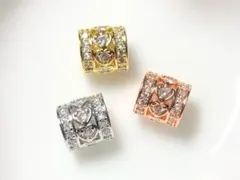 残り1セット！ハートデザイン♡MIXカラー パーツ ロンデル ブレスレット 3個