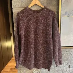 SHIPS バーガンディ ニットセーター Lサイズ