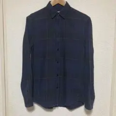 断捨離　匿名配送　H&M エイチアンドエム　チェックシャツ　ネイビー　XS