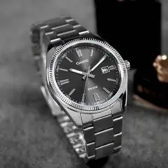カシオ アナログ腕時計　新品　海外輸入ステンレススチール シンプルデザインモデルのサムネイル