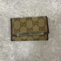 未使用 GUCCI オールドグッチ キーケース キャンバス GG ベージュ 希少 GUCCI グッチ 131928 GG キーケース キャンバス/レザー