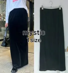 mystic　黒色　1サイズ　ベロアナロースカート　ウエストゴム
