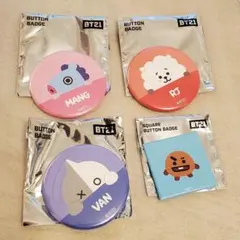 BT21 缶 バッジ MANG RJ VAN SHOOKY グッズ bts