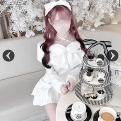 HONEY MEW ビッグリボンクロスオフショルワンピ ホワイト