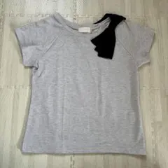 グレー 半袖 Tシャツ ブラックリボンのサムネイル