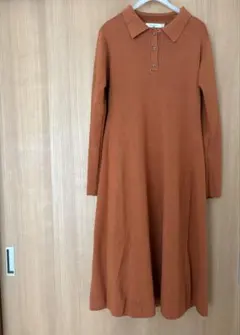 MOUSSYオレンジ　ニットワンピース
