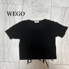 WEGO シャーリング 半袖 Tシャツ ブラック トップス ショート丈のサムネイル