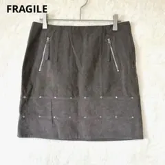 FRAGILE フラジール／タイトスカート M スタッズ ショート丈 グレーのサムネイル