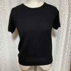 COMME CA ISM ブラック 半袖ニット レディースM