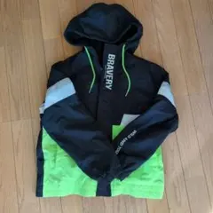 フード付きジャケット 黒/緑