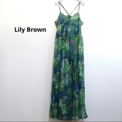 美品 Lily Brown アート柄キャミワンピース モネ 睡蓮