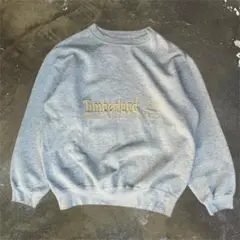 ◎90s Timberland ロゴ刺繍 スウェット トレーナー M グレー