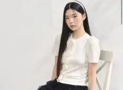 TreatUrself トリートユアセルフ ローズカーディガン 半袖 ホワイトのサムネイル