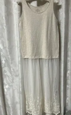 studioCLIP☆ベージュ シフォン キャミワンピース