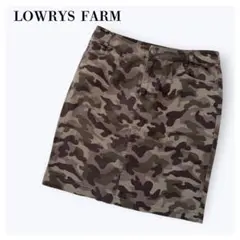 LOWRYS FARM 迷彩柄 膝上タイトスカート M カモフラ柄 甘辛ミックス