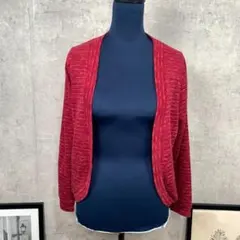 CINEMA CLUB カーディガン ボレロ M レッド 春秋 レディース