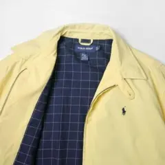90sラルフローレン スイングトップ ジャケット黄色ウィンドウペン ビンテージL