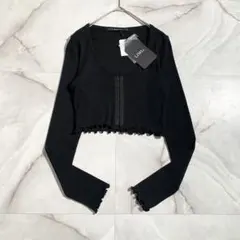 18758 未使用 リミフゥ 24SS フロントホックショートリブカーディガン2のサムネイル