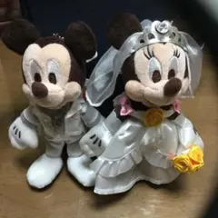 ミッキー &ミニー ウエディング ぬいぐるみバッジ【新品】