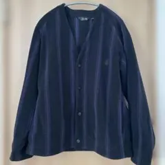 UNIQLO x NEEDLES フリースカーディガン Mサイズ 黒紫ストライプ