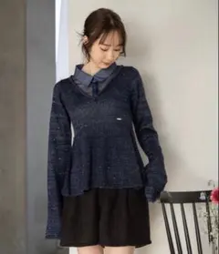 mideal peplum sequins knit ペプラムスパンコールニットのサムネイル