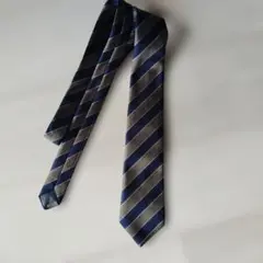 ネイビー ブラウン ストライプ ネクタイ