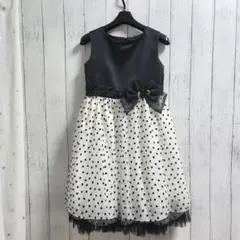 女の子 フォーマル ドレス マザウェイズ 黒 白 140cm