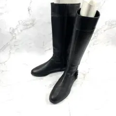 ダイアナ ロングブーツ サイドジップ レザー ブラック 日本製 23