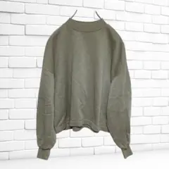 【普段使い】GU ショート丈 スウェット カーキ オーバーサイズ 裏起毛