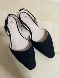 H&M ブラック スリングバック フラットシューズ