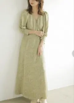 【美品】FRAY I.D ジャガードフラワーカシュクールワンピースサイズ0