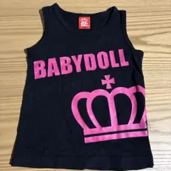 BABYDOLL 90 タンクトップ キッズ 男の子 女の子 ノースリーブ 黒