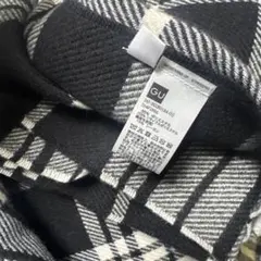 GU チェック柄 スカーフ ブラック・ホワイト