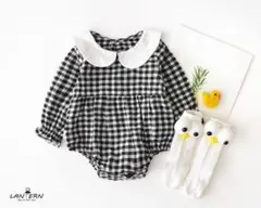 【ギンガムチェックロンパース】 かわいい チェック柄 お揃いコーデ 女の子 80