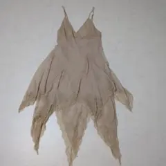 ZARAベージュ レース付き コンビレースキャミソール　ワンピース　ドレス