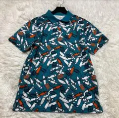 美品 ジャックバニー 総柄 スケボー　ブルー　ポロシャツ Lサイズのサムネイル