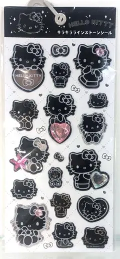 ハローキティ 黒いシール　かっこかわいい　サンリオ　ジュエル　ブラック