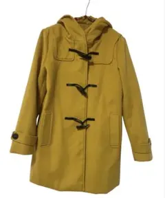 イエローダッフルコート フード付き